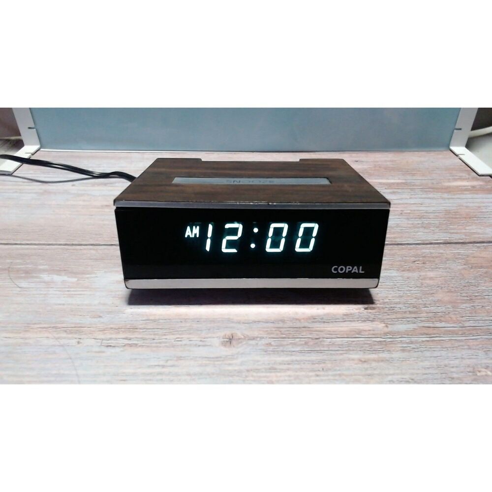 Vintage Copal Digital Alarm Clock - Faux Woodgrain, Tested & Working